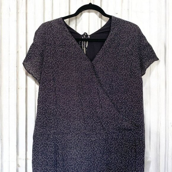 LOFT Plus Size Short Sleeve Jumpsuit Black & White Dot Print Fully Lined Size 20 - Picture 2 of 6